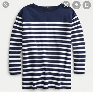 J.Crew cotton boatneck striped tunic
